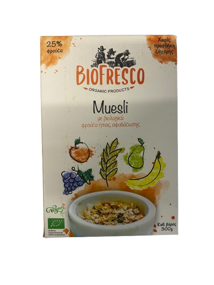 Muesli με βιολογικά φρούτα ήπιας αφυδάτωσης